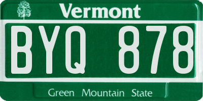 VT license plate BYQ878