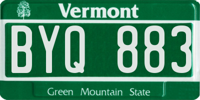 VT license plate BYQ883