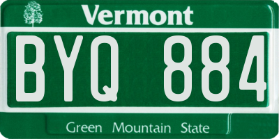 VT license plate BYQ884