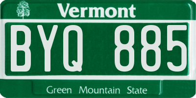 VT license plate BYQ885