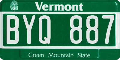 VT license plate BYQ887