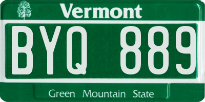 VT license plate BYQ889