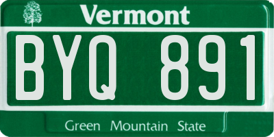 VT license plate BYQ891