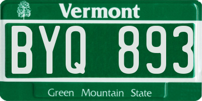 VT license plate BYQ893