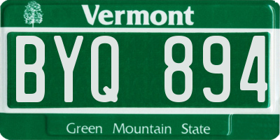 VT license plate BYQ894