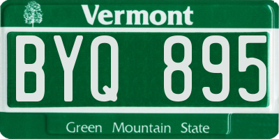 VT license plate BYQ895