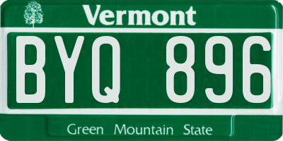 VT license plate BYQ896