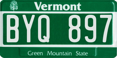 VT license plate BYQ897
