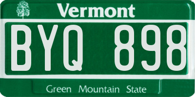 VT license plate BYQ898