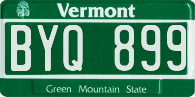 VT license plate BYQ899