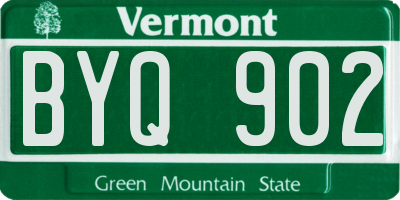 VT license plate BYQ902
