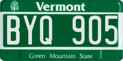 VT license plate BYQ905