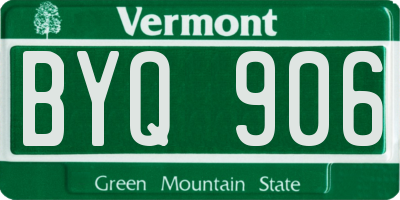 VT license plate BYQ906