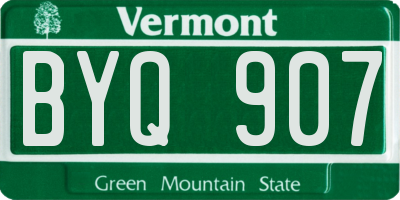 VT license plate BYQ907