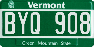 VT license plate BYQ908