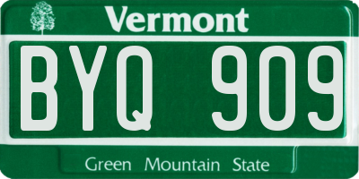 VT license plate BYQ909