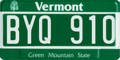 VT license plate BYQ910