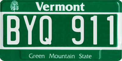 VT license plate BYQ911
