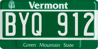 VT license plate BYQ912