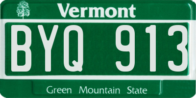 VT license plate BYQ913