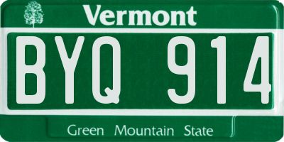 VT license plate BYQ914