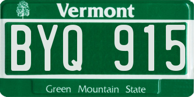 VT license plate BYQ915