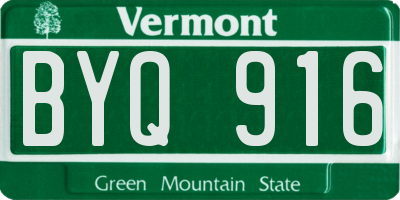 VT license plate BYQ916