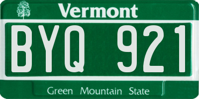 VT license plate BYQ921