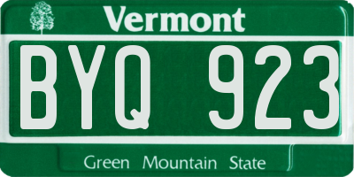 VT license plate BYQ923