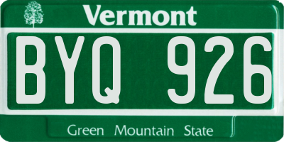 VT license plate BYQ926