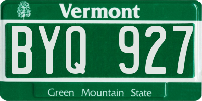 VT license plate BYQ927