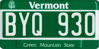 VT license plate BYQ930
