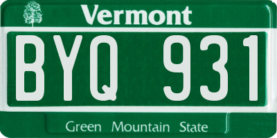 VT license plate BYQ931