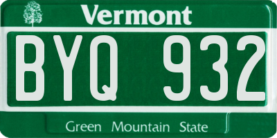 VT license plate BYQ932