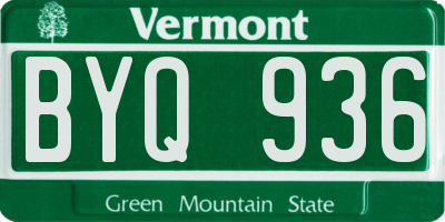 VT license plate BYQ936