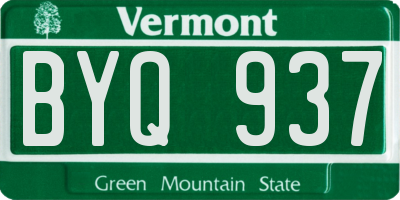 VT license plate BYQ937