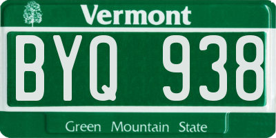 VT license plate BYQ938