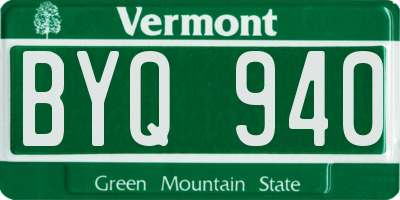 VT license plate BYQ940