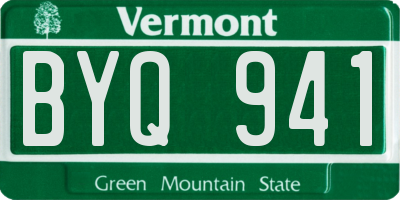 VT license plate BYQ941