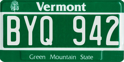 VT license plate BYQ942