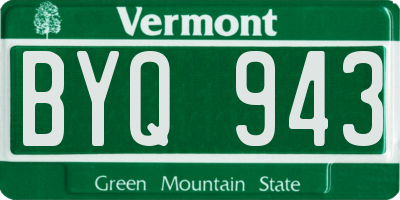 VT license plate BYQ943