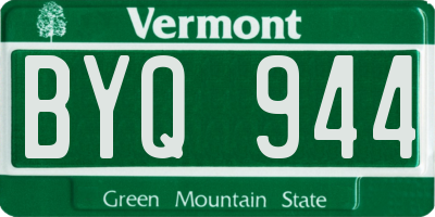 VT license plate BYQ944