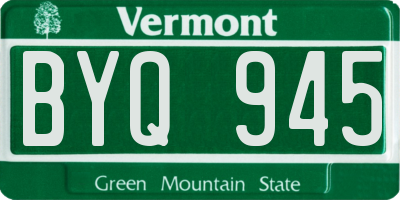 VT license plate BYQ945