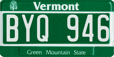 VT license plate BYQ946