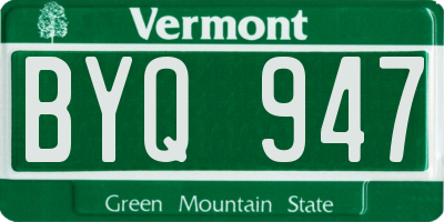 VT license plate BYQ947