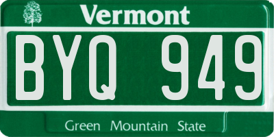 VT license plate BYQ949