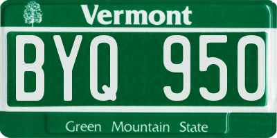 VT license plate BYQ950