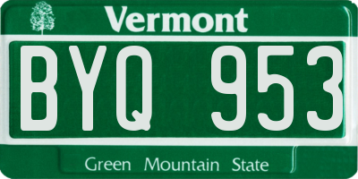 VT license plate BYQ953