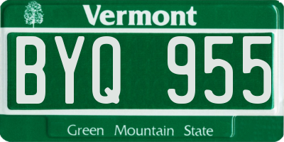 VT license plate BYQ955