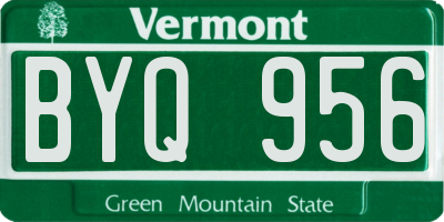 VT license plate BYQ956